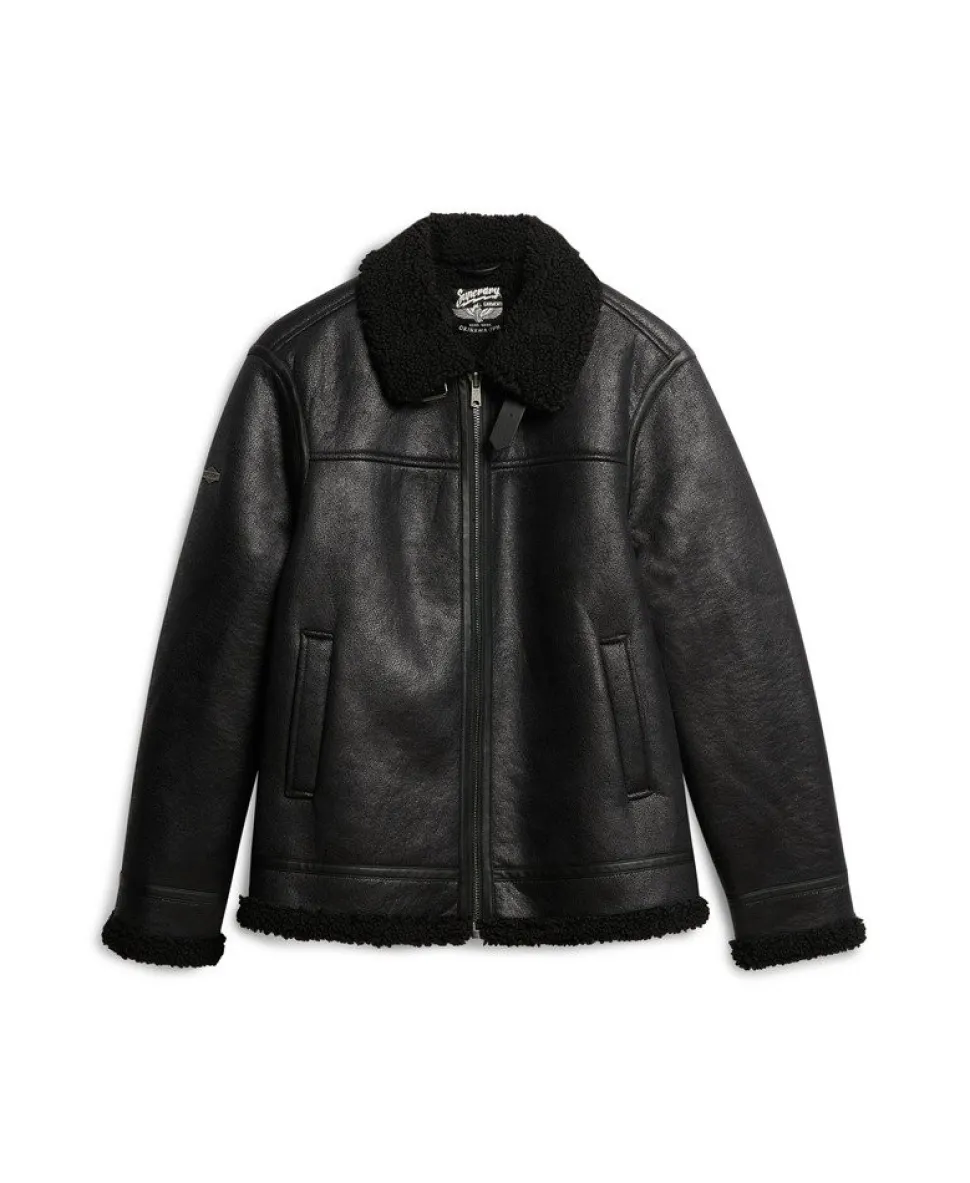 Faux Shearling Aviator Jacket