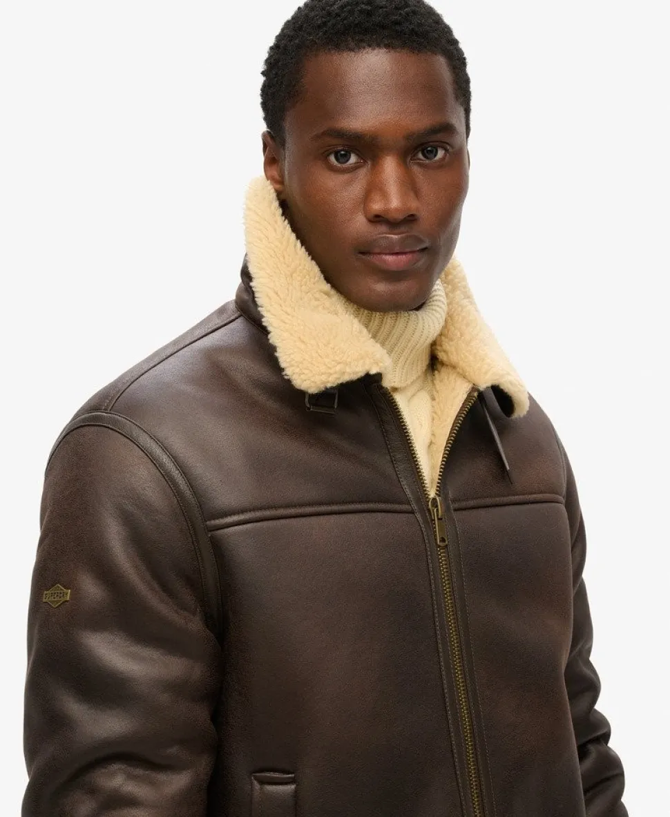 Faux Shearling Aviator Jacket
