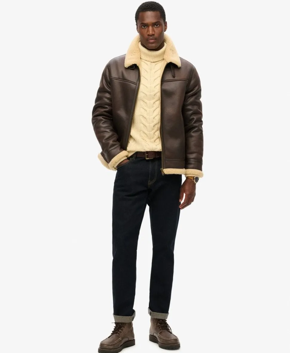 Faux Shearling Aviator Jacket