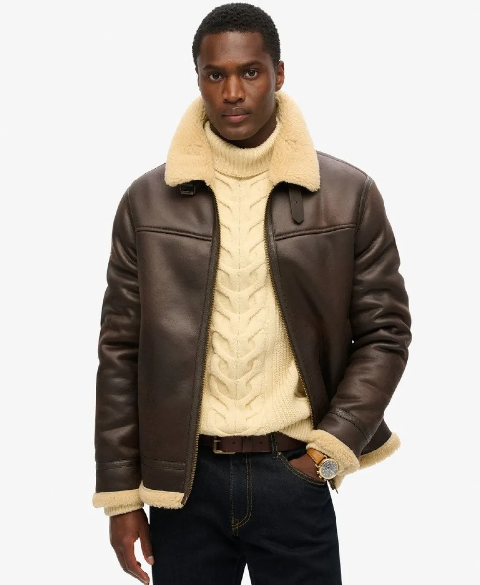 Faux Shearling Aviator Jacket