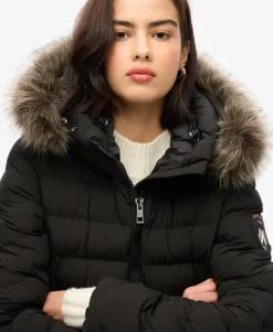 Fuji Faux Fur Hooded Longline Jacket