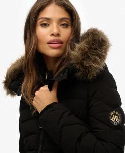 Fuji Faux Fur Hooded Mid Length Coat