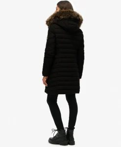 Fuji Faux Fur Hooded Mid Length Coat