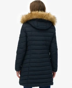 Fuji Faux Fur Hooded Mid Length Coat