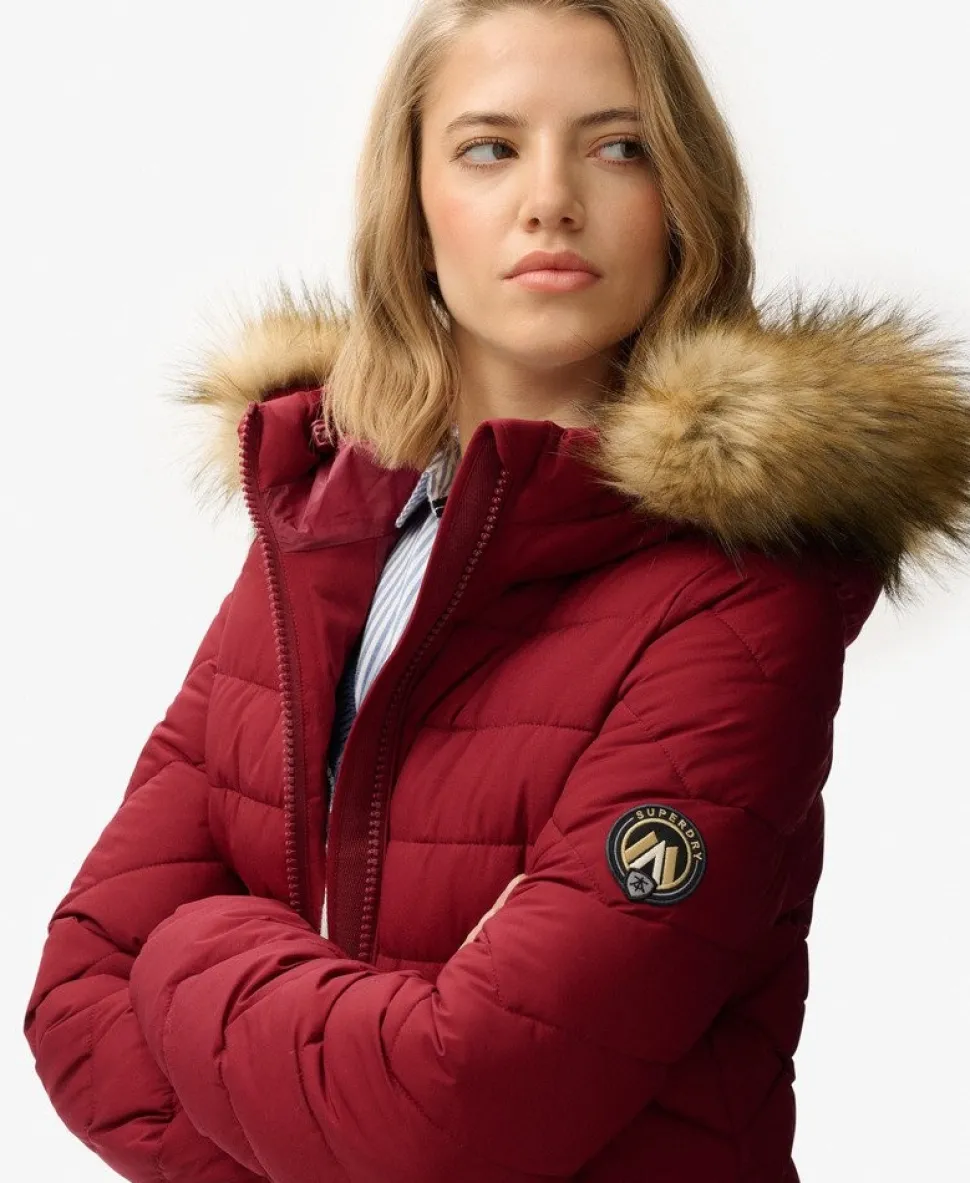 Fuji Faux Fur Hooded Mid Length Coat