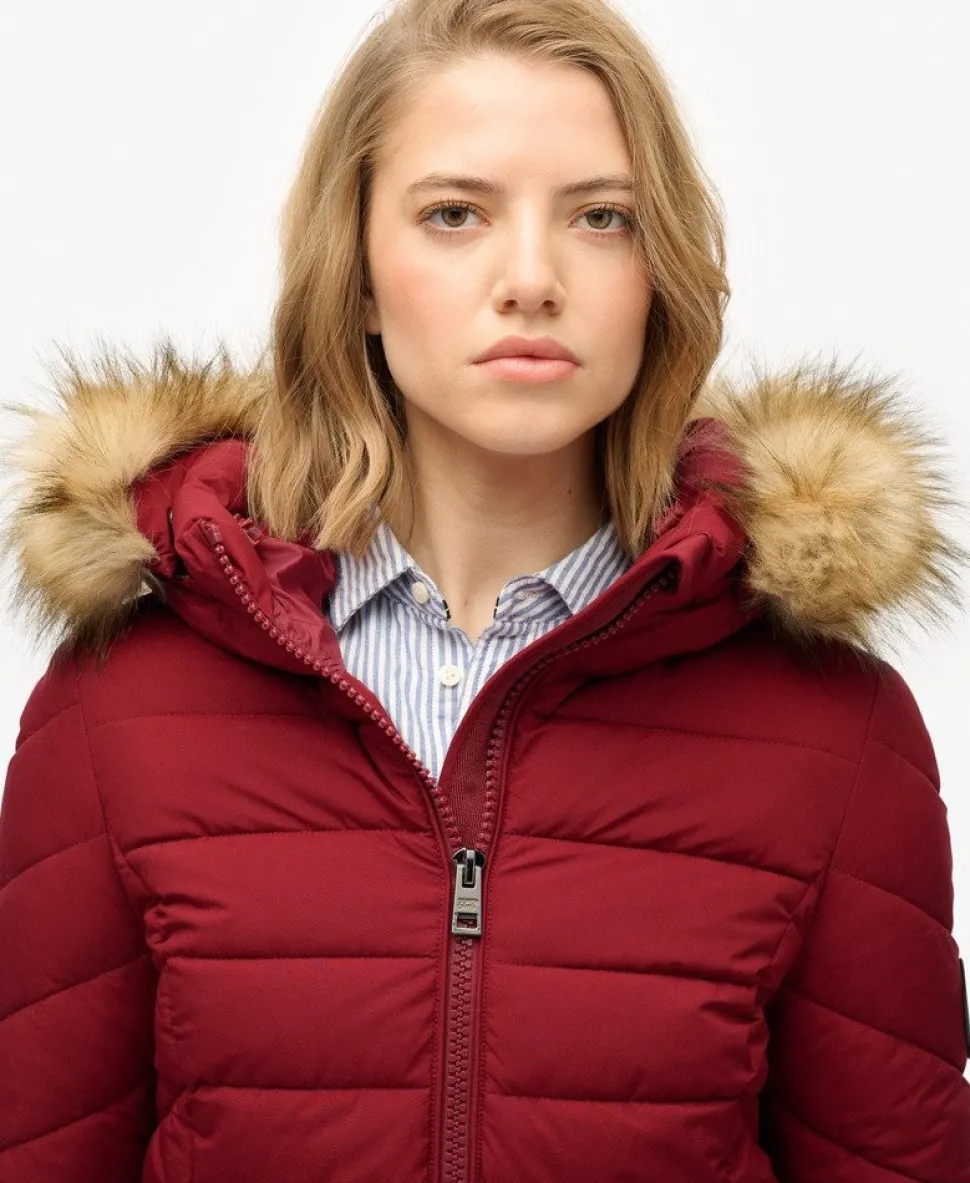 Fuji Faux Fur Hooded Mid Length Coat