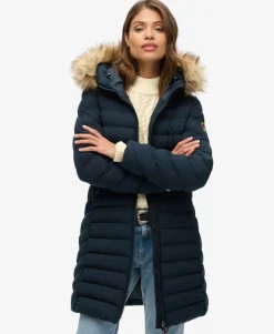 Fuji Faux Fur Hood Mid Length Puffer Coat