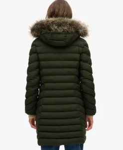 Fuji Faux Fur Hood Mid Length Puffer Coat
