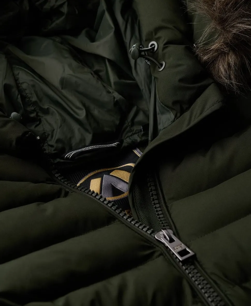 Fuji Faux Fur Hood Mid Length Puffer Coat