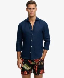 Hawaiian Print 16-inch Swim Shorts
