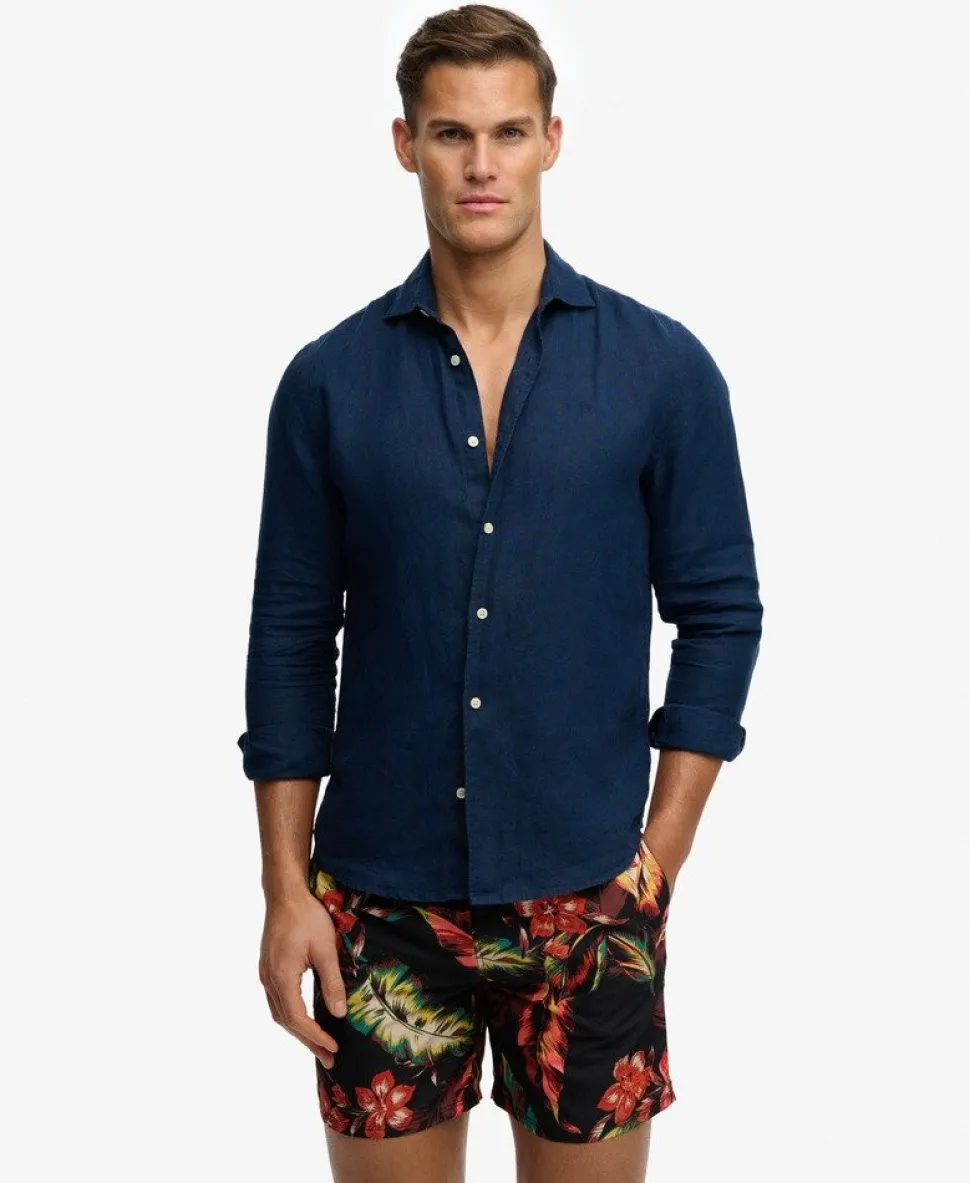 Hawaiian Print 16-inch Swim Shorts