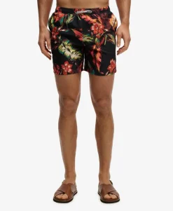 Hawaiian Print 16-inch Swim Shorts