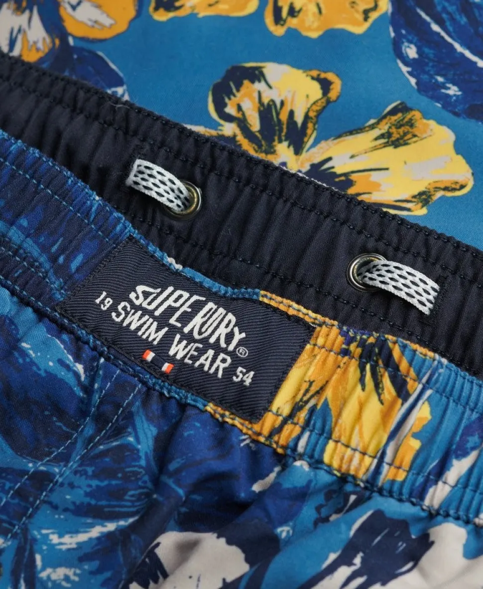 Hawaiian Print 16-Inch Swim Shorts
