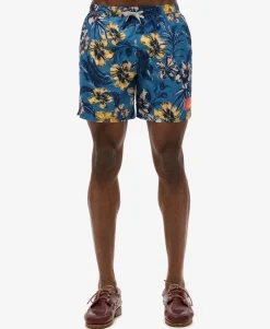 Hawaiian Print 16-Inch Swim Shorts