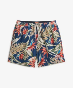 Hawaiian Print 16-Inch Swim Shorts