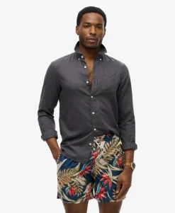 Hawaiian Print 16-Inch Swim Shorts