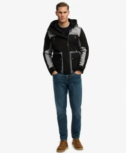 Hooded Colour Block Windbreaker Jacket