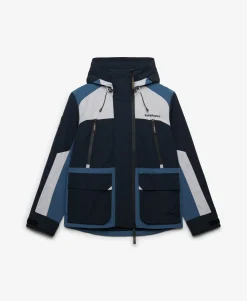 Hooded Colour Block Windbreaker Jacket
