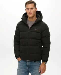 Hooded Microfibre Sport Puffer Jacket