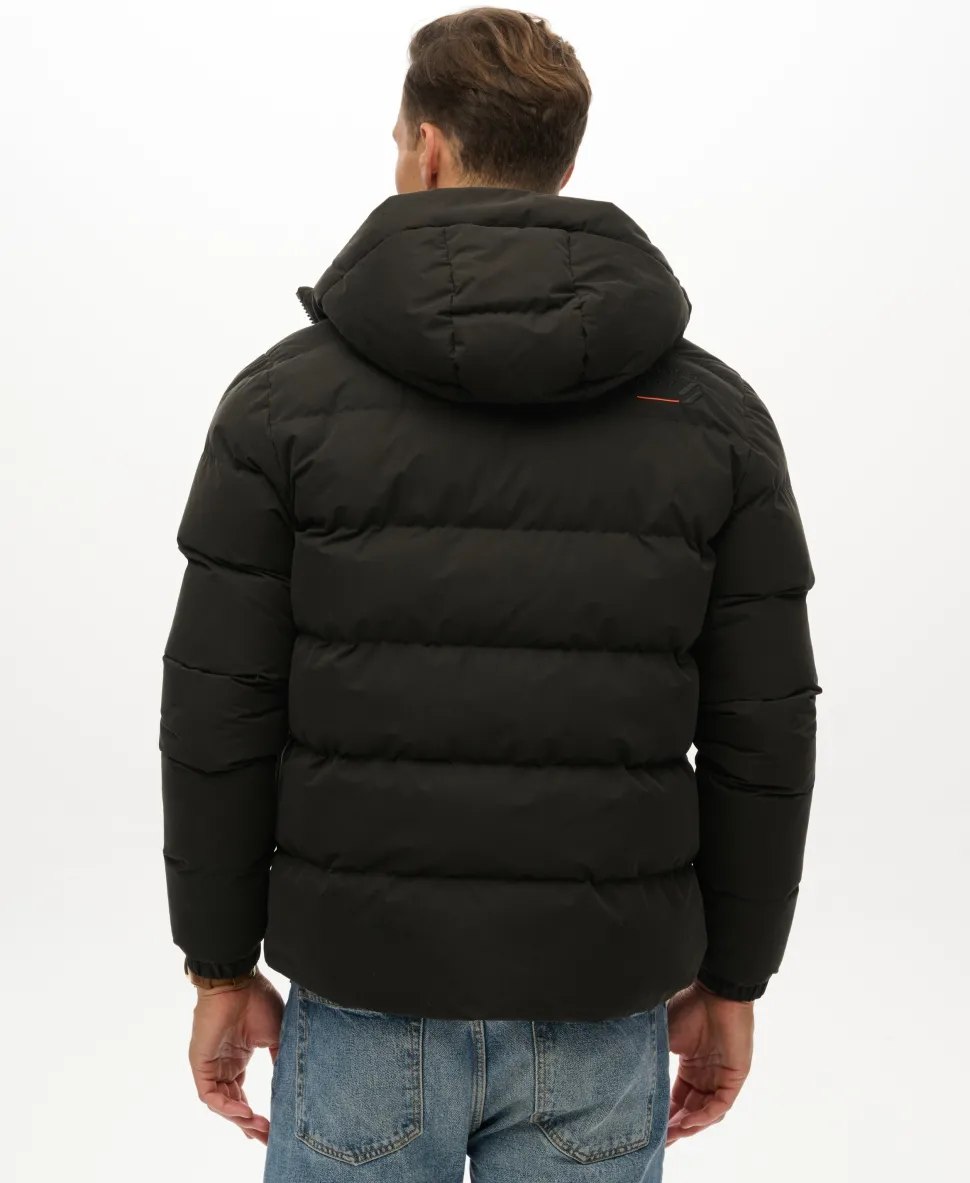 Hooded Microfibre Sport Puffer Jacket