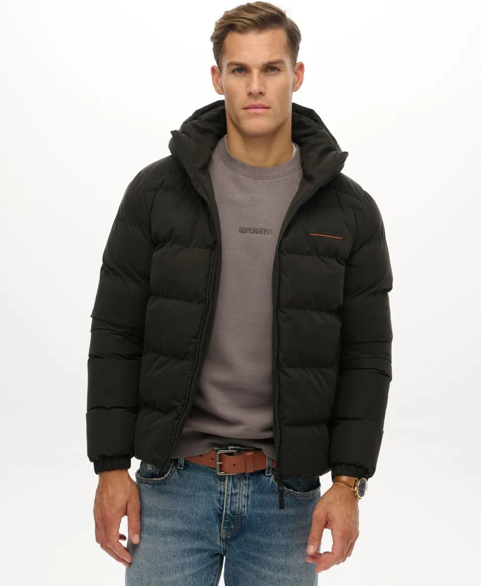 Hooded Microfibre Sport Puffer Jacket