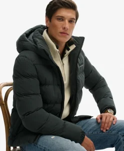 Hooded Microfibre Sport Puffer Jacket