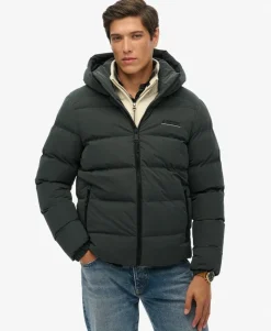 Hooded Microfibre Sport Puffer Jacket