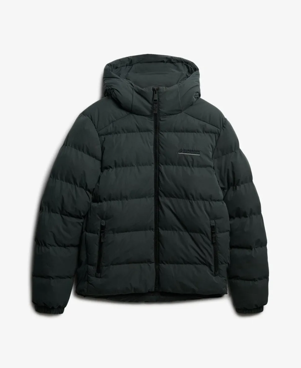 Hooded Microfibre Sport Puffer Jacket