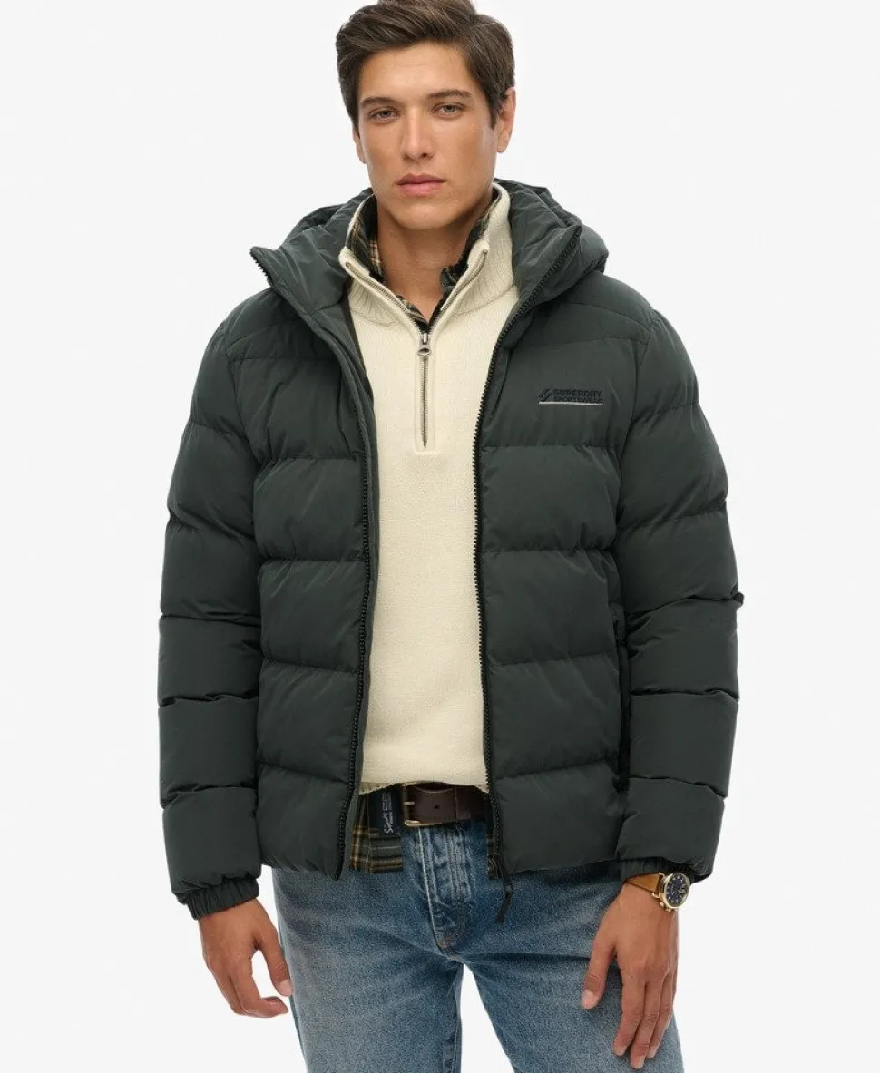 Hooded Microfibre Sport Puffer Jacket