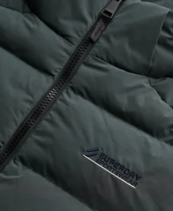 Hooded Microfibre Sport Puffer Jacket