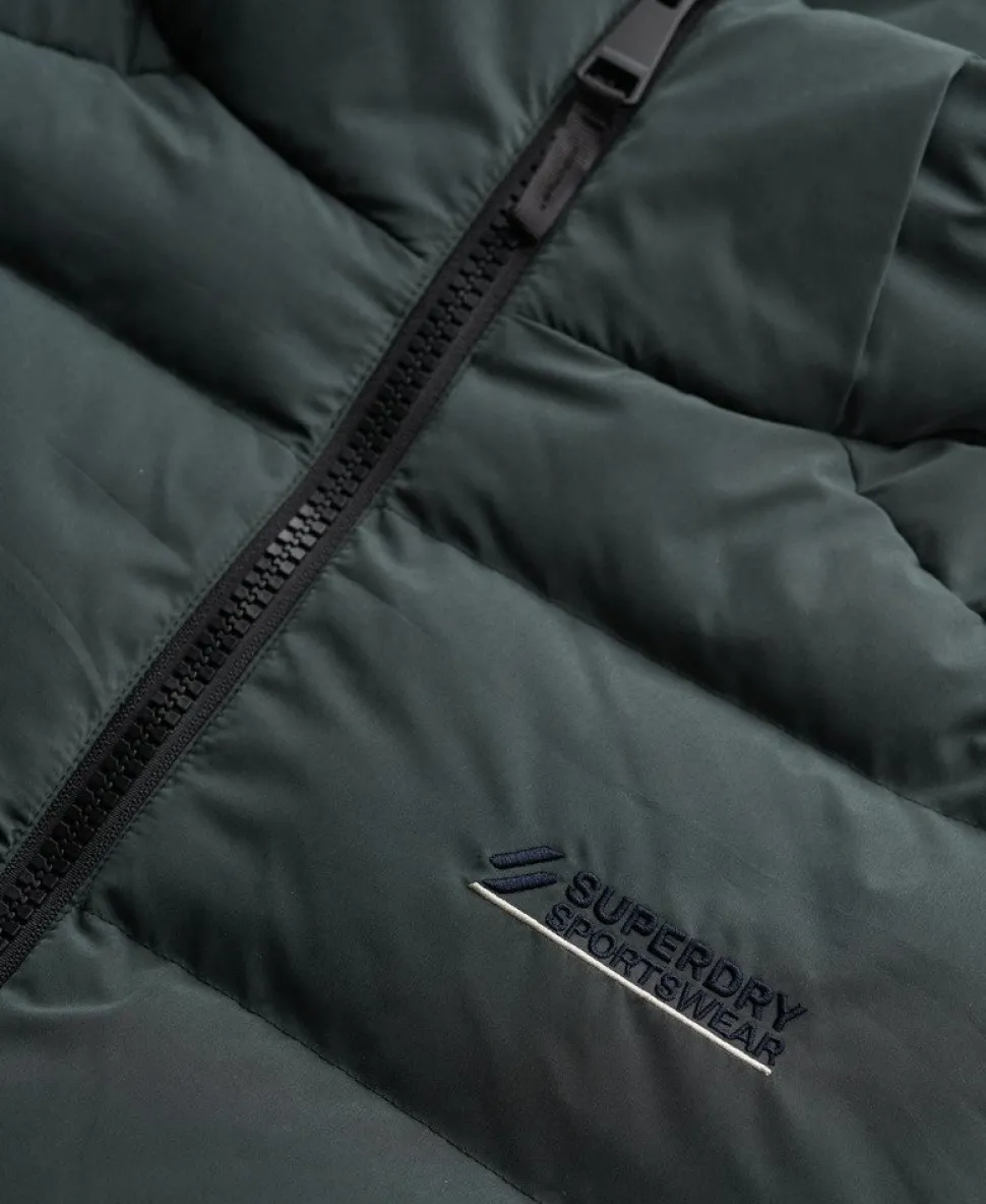 Hooded Microfibre Sport Puffer Jacket