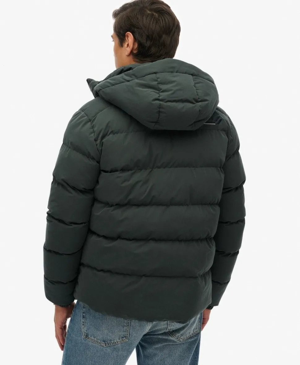 Hooded Microfibre Sport Puffer Jacket