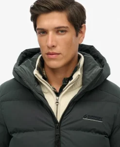 Hooded Microfibre Sport Puffer Jacket