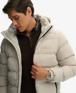 Hooded Microfibre Sport Puffer Jacket