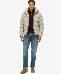 Hooded Microfibre Sport Puffer Jacket