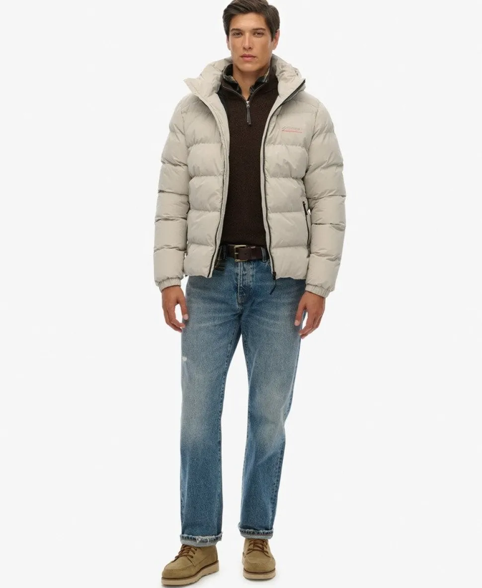 Hooded Microfibre Sport Puffer Jacket