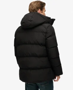 Hooded Mid Length Sports Puffer Jacket
