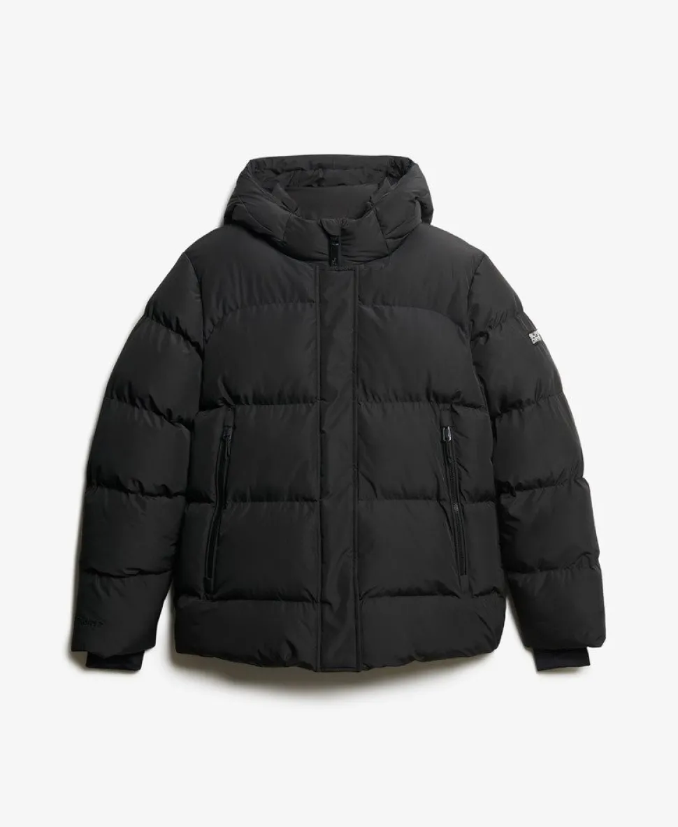 Hooded Mid Length Sports Puffer Jacket
