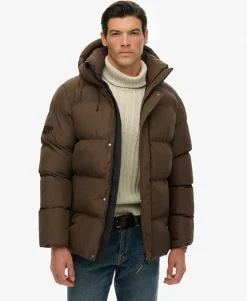 Hooded Mid Length Sports Puffer Jacket