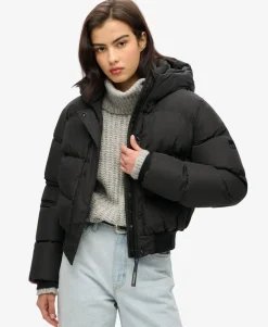 Hooded Sports Puffer Bomber Jacket