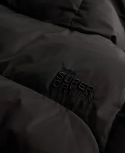 Hooded Sports Puffer Mid Length Jacket