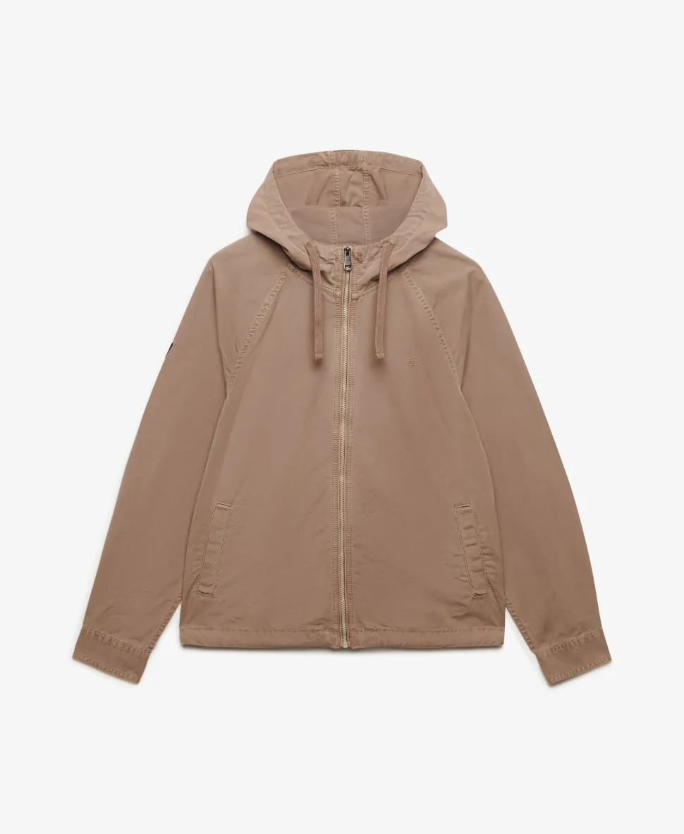 Hooded Washed Twill Jacket