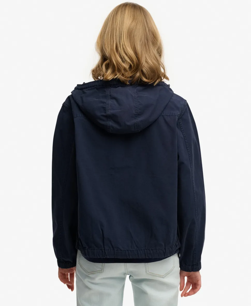Hooded Washed Twill Jacket