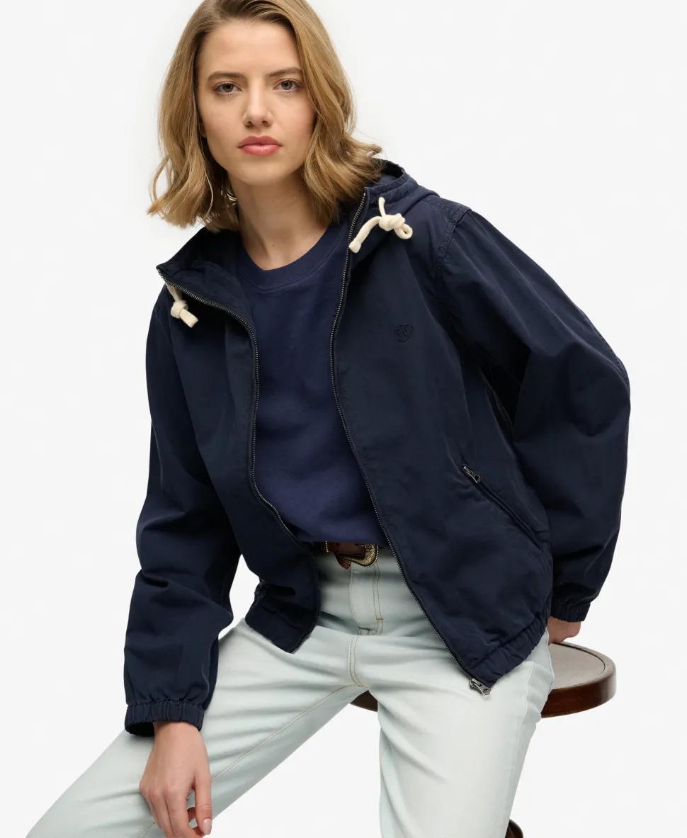 Hooded Washed Twill Jacket