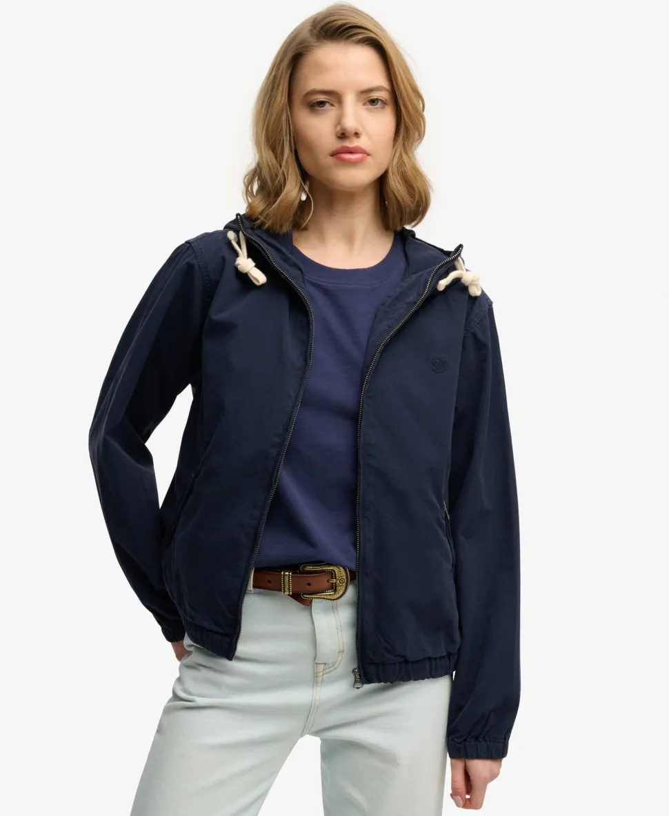 Hooded Washed Twill Jacket