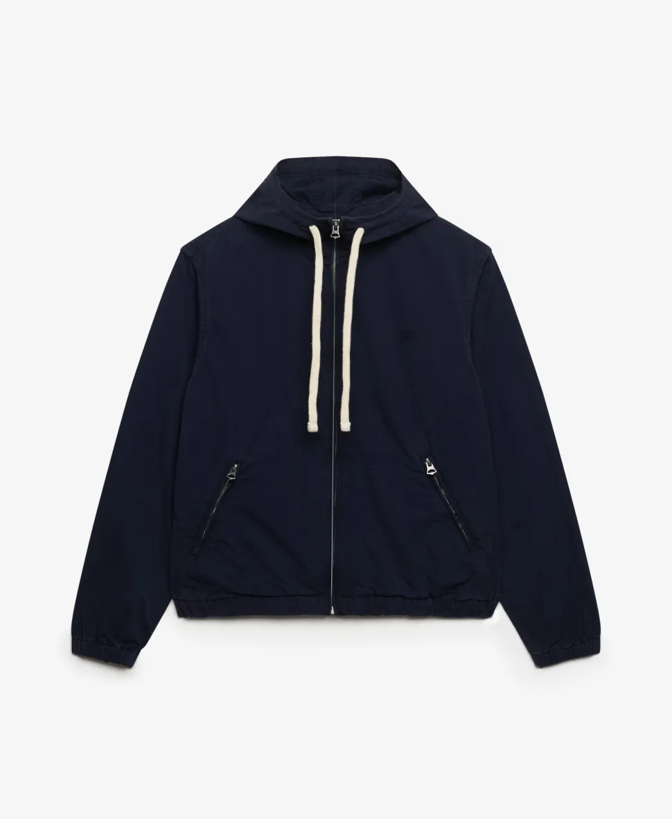 Hooded Washed Twill Jacket