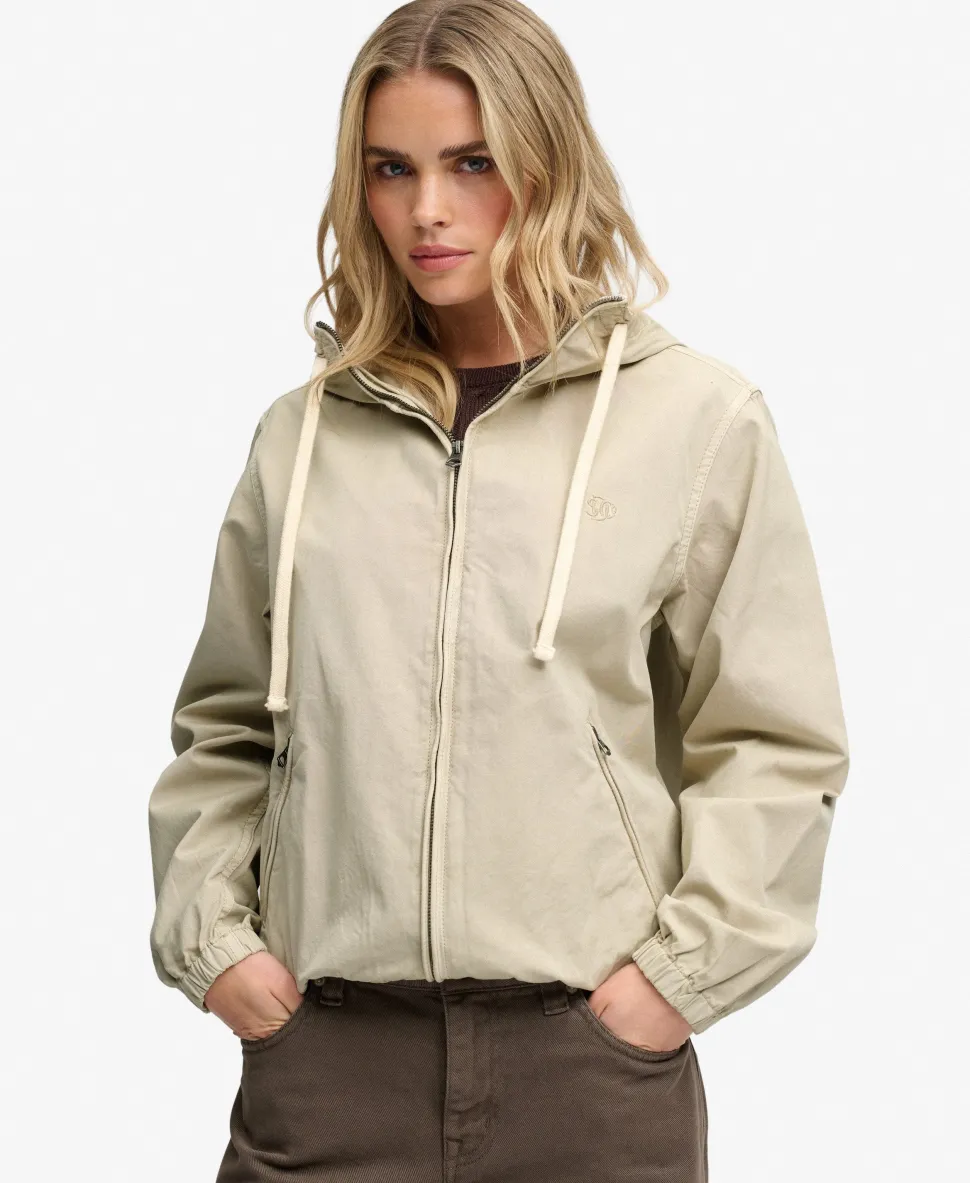 Hooded Washed Twill Jacket