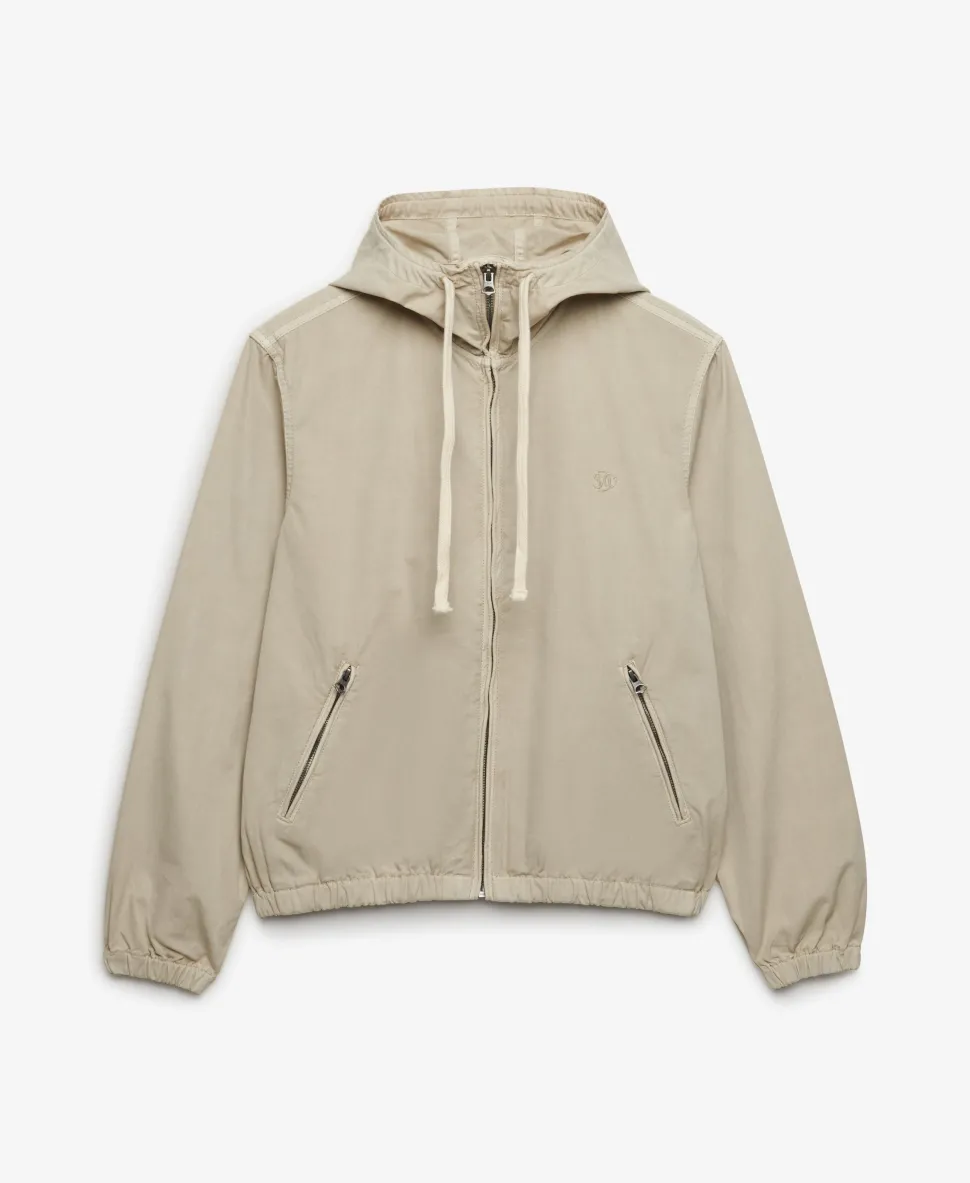 Hooded Washed Twill Jacket