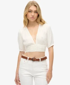 Ibiza Short Sleeve Lace Trim Top
