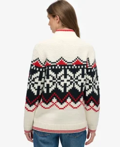Intarsia Half Zip Jumper